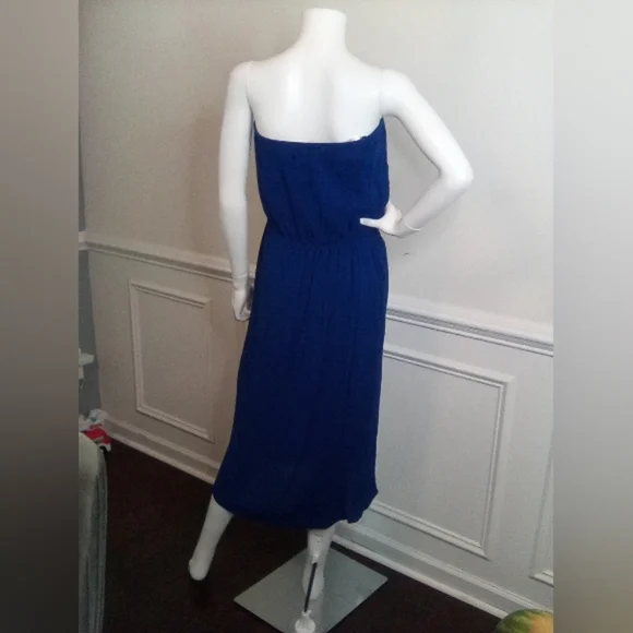 Ella Moss Blue Shoulder Sundress Cocktail - Picture 2 of 7